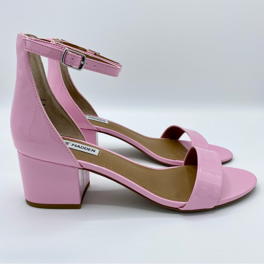 Steve Madden Pink Patent Irenee Ankle Strap Sandal Size 9.5 - Picture 11 of 15